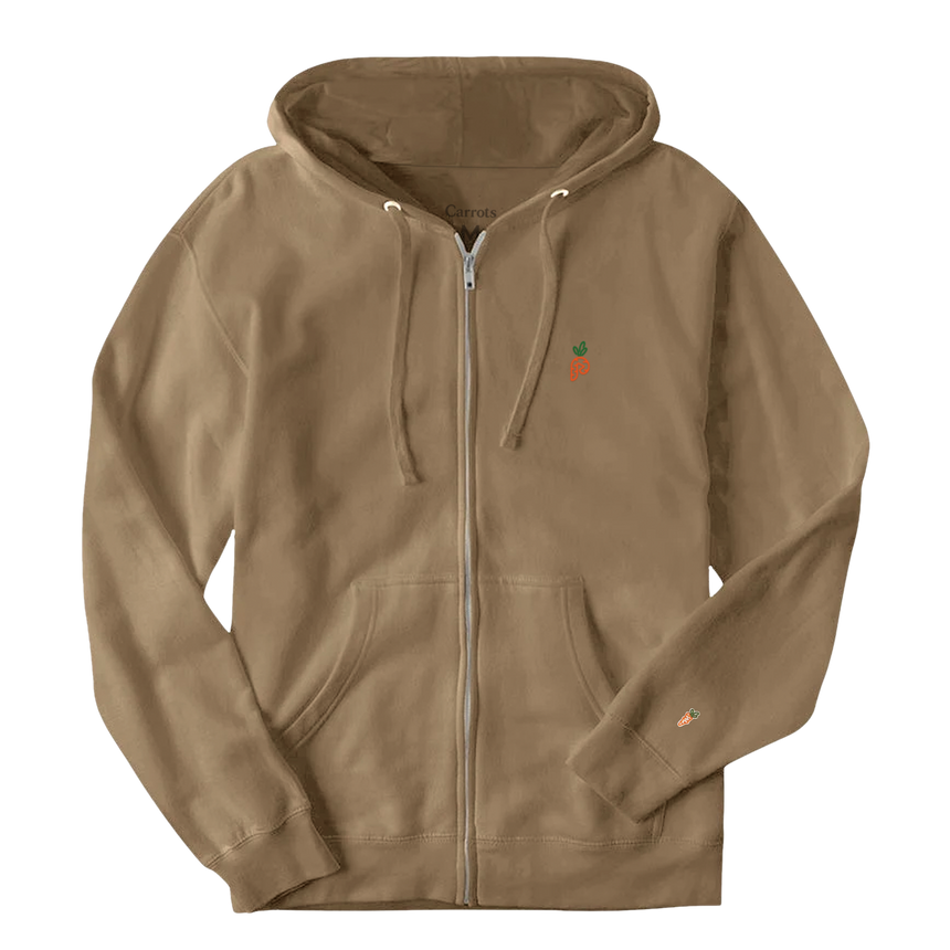 WORDMARK ZIP-UP HOODIE by PLUGPLAY™ x CARROTS BY ANWAR CARROTS - SAND